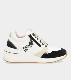 Anekke Black & White Wedge Obuv | 813520DXY