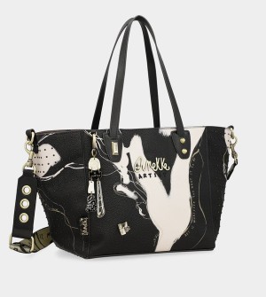Anekke Large Black Shopper Nature Shodō Crossbody Kabelka | 130642ORV