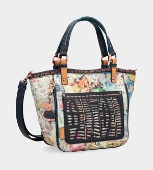 Anekke Nature Pachamama Navy Blue Printed Crossbody Kabelka | 549036OHZ