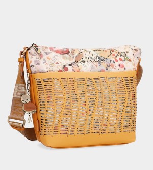 Anekke Nature Pachamama Ochre Large Messenger Crossbody Kabelka | 012647IYP