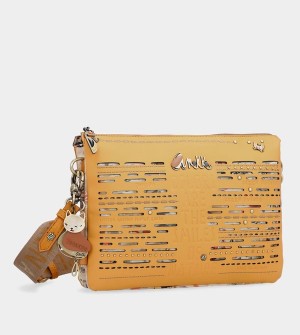 Anekke Nature Pachamama Ochre With Two Compartments Crossbody Kabelka | 072164UPL
