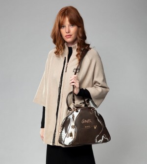 Anekke Nature Shodō Brown 2-handle Crossbody Kabelka | 435691HWT