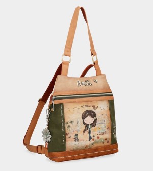 Anekke Peace & Love Camel Anti-theft Taška Cez Rameno | 876954NDR