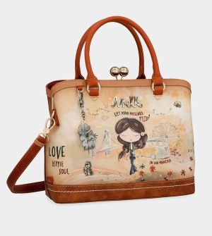 Anekke Peace & Love Camel Kiss Clasp Crossbody Kabelka | 904185XLK