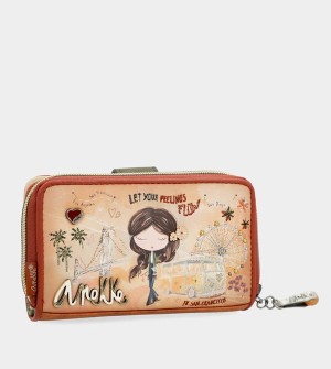 Anekke Peace & Love Camel Medium Rfid Penazenky | 689437EBV