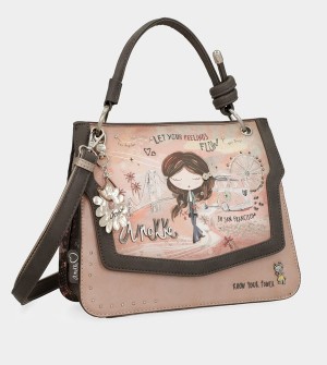 Anekke Peace & Love Pink Flap Crossbody Kabelka | 038165KBV