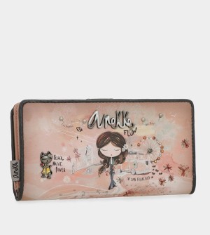 Anekke Peace & Love Pink Large Rfid Penazenky | 570329LHI