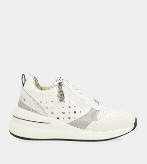 Anekke White Wedge With Polka Dots Obuv | 415079CSO