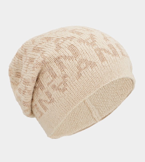 Anekke Beige Contemporary Knit Klobuky | 834067SZC