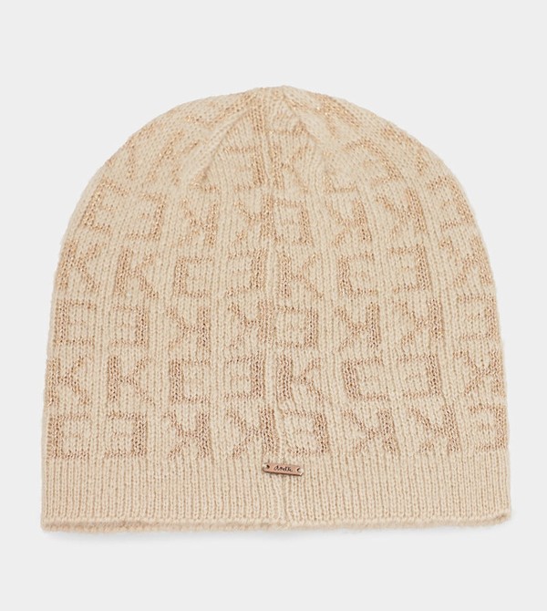 Anekke Beige Contemporary Knit Klobuky | 834067SZC
