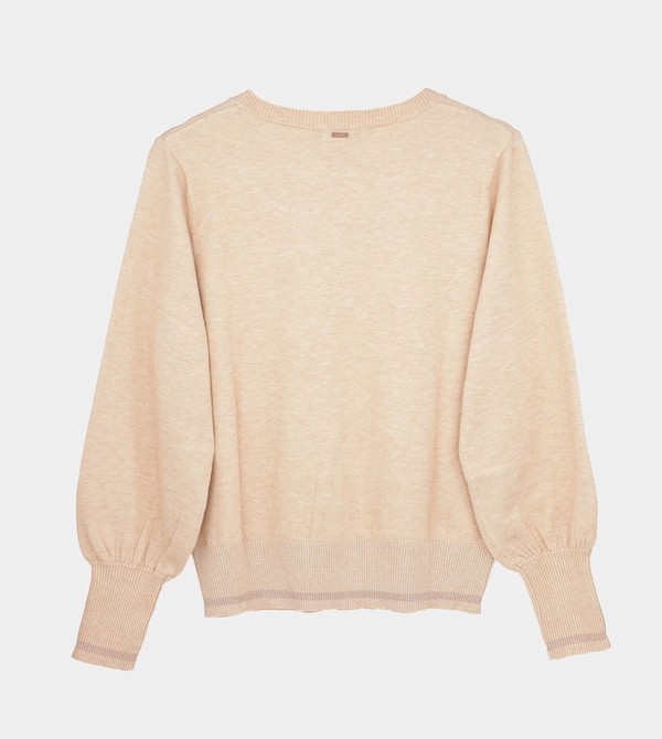 Anekke Beige Shōen V-neck Svetre | 390258LFS