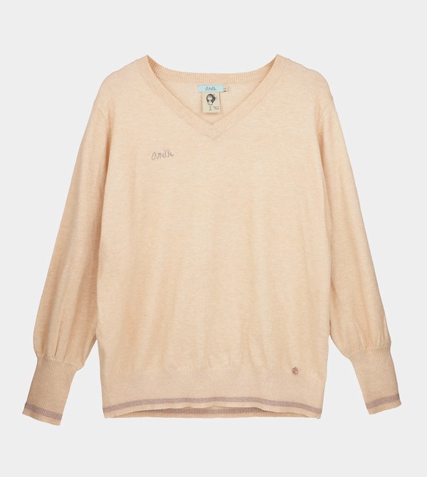 Anekke Beige Shōen V-neck Svetre | 390258LFS
