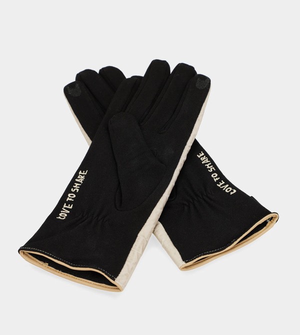 Anekke Black And Beige Contemporary Rukavice | 541873FHU