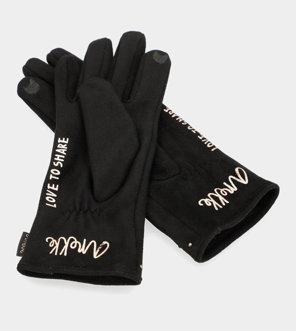 Anekke Black Fleece-lined Rukavice | 495106WBJ