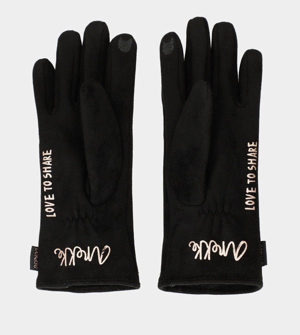 Anekke Black Fleece-lined Rukavice | 495106WBJ