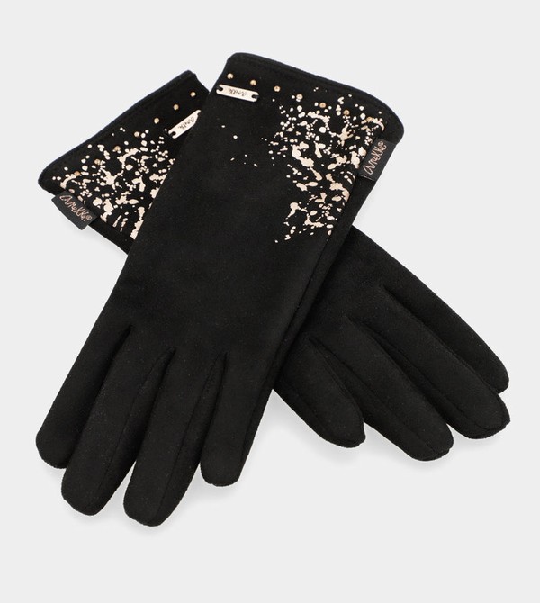 Anekke Black Fleece-lined Rukavice | 495106WBJ