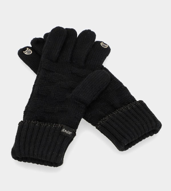 Anekke Black Knit Rukavice | 018952HQB