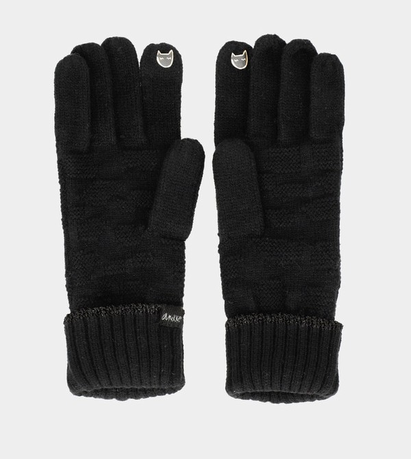 Anekke Black Knit Rukavice | 018952HQB