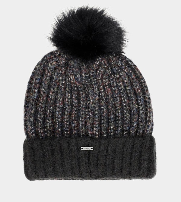 Anekke Black Knitted Beanie With Pompom Klobuky | 579823JEL