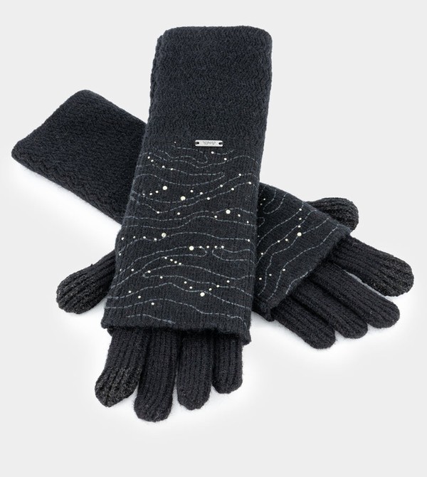 Anekke Black Knitted Rukavice | 706594XOV