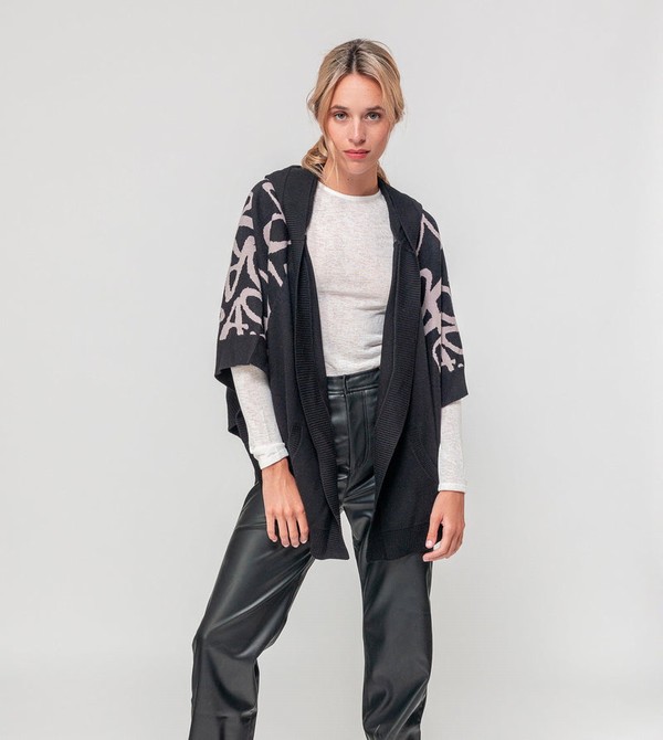 Anekke Black Poncho-style Bundy | 340612HDJ