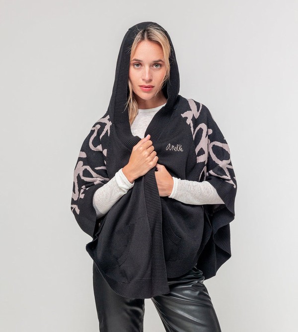 Anekke Black Poncho-style Bundy | 340612HDJ