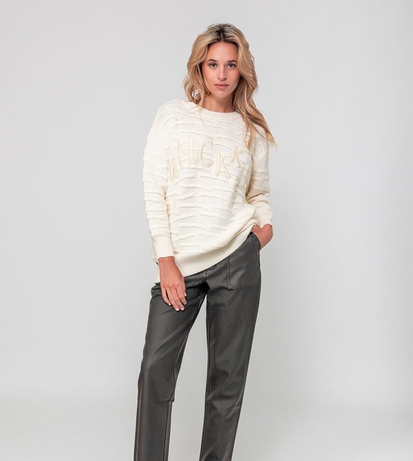 Anekke Ecru Knitted Jumper Svetre | 726104WIN