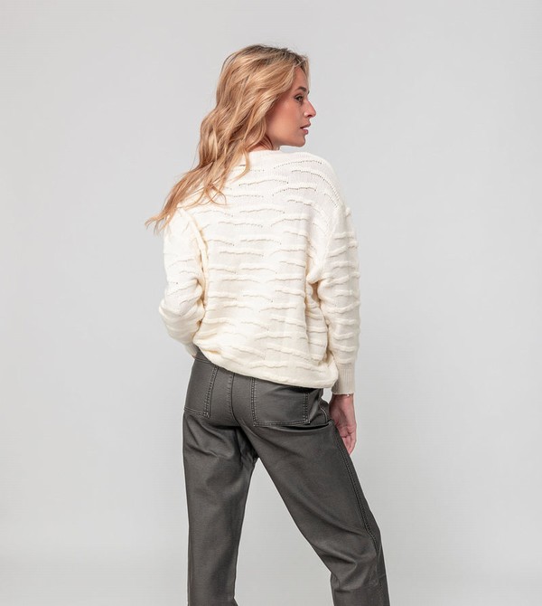 Anekke Ecru Knitted Jumper Svetre | 726104WIN