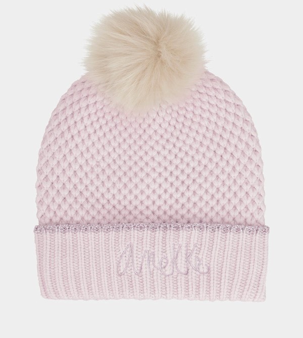 Anekke Knitted Beanie With Pink Pompom Klobuky | 960487HPR