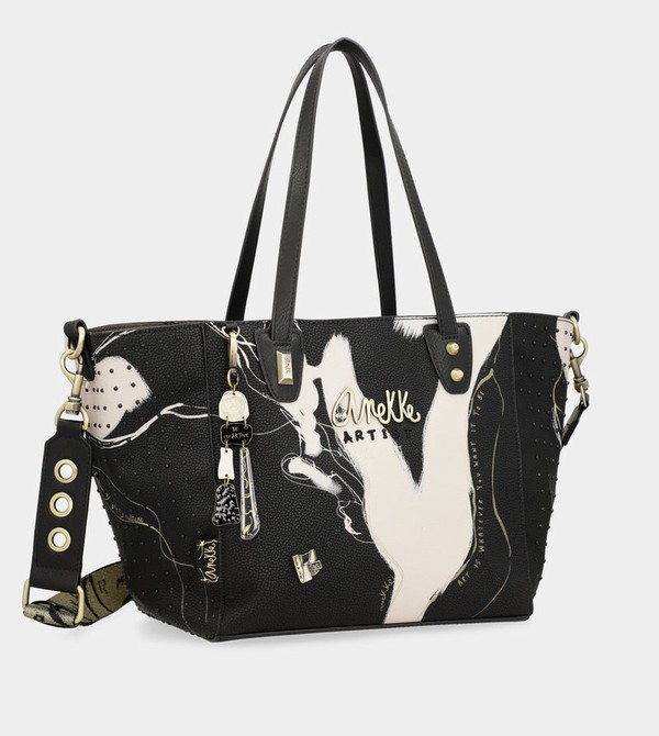 Anekke Large Black Shopper Nature Shodō Crossbody Kabelka | 130642ORV