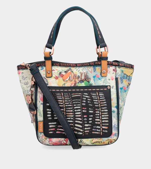 Anekke Nature Pachamama Navy Blue Printed Crossbody Kabelka | 549036OHZ
