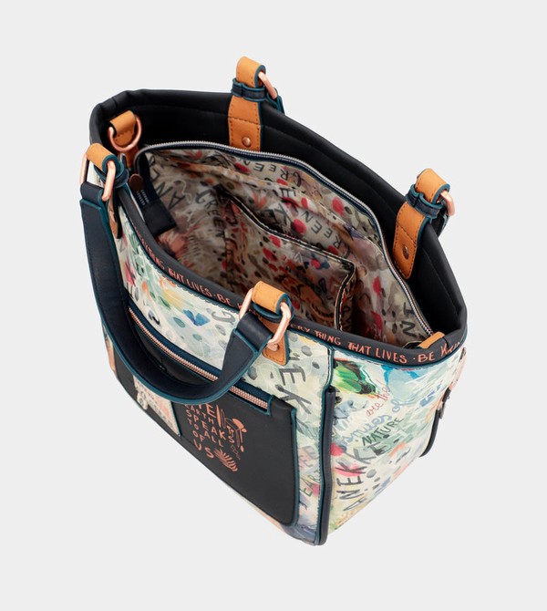 Anekke Nature Pachamama Navy Blue Printed Crossbody Kabelka | 549036OHZ
