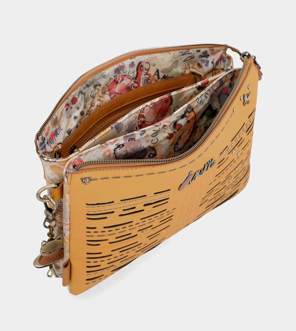 Anekke Nature Pachamama Ochre With Two Compartments Crossbody Kabelka | 072164UPL