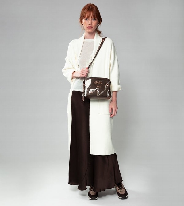 Anekke Nature Shodō Brown 3 Compartments Crossbody Kabelka | 790154VSA