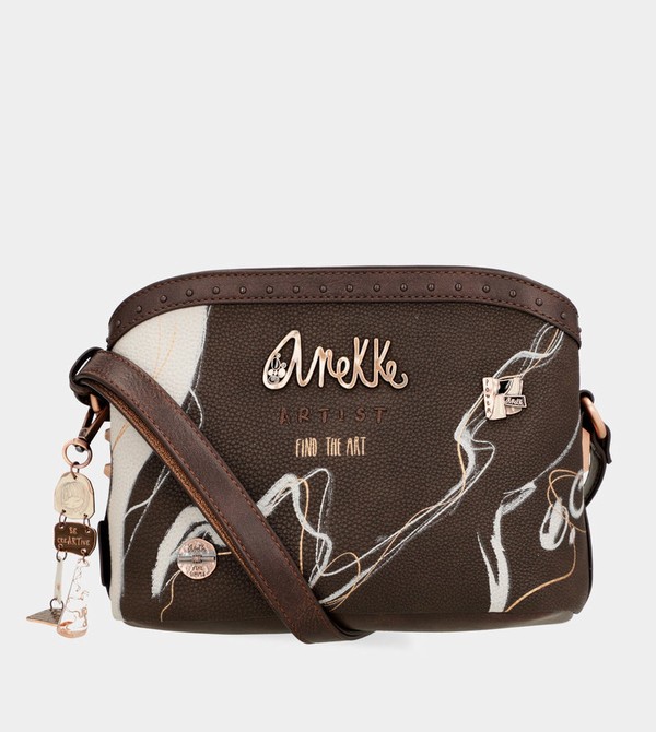 Anekke Nature Shodō Brown 3 Compartments Crossbody Kabelka | 790154VSA