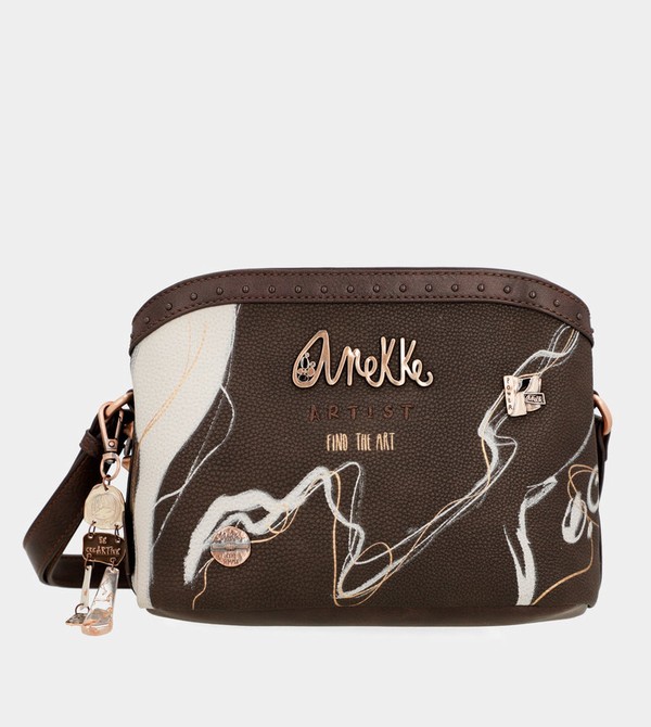 Anekke Nature Shodō Brown 3 Compartments Crossbody Kabelka | 790154VSA