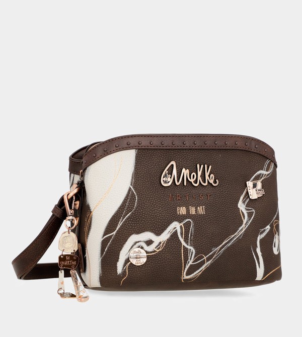 Anekke Nature Shodō Brown 3 Compartments Crossbody Kabelka | 790154VSA