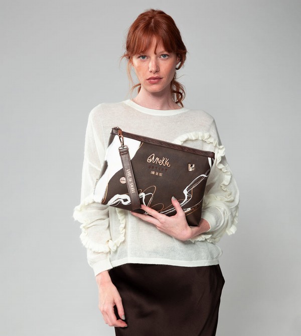 Anekke Nature Shodō Brown Clutch Kabelka | 784309SIY