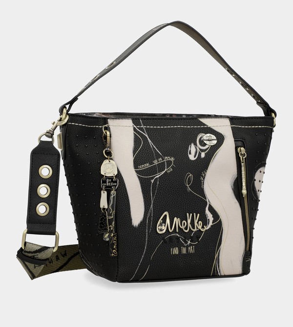 Anekke Nature Shodō Medium Black Crossbody Kabelka | 207856OCX