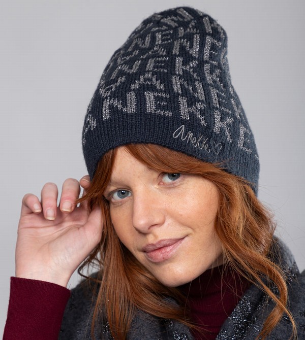 Anekke Navy Blue Contemporary Knit Klobuky | 098135WVO