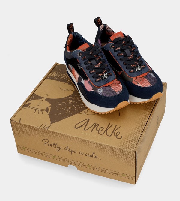 Anekke Navy Blue Palette Patterned Sports Obuv | 138947SVB