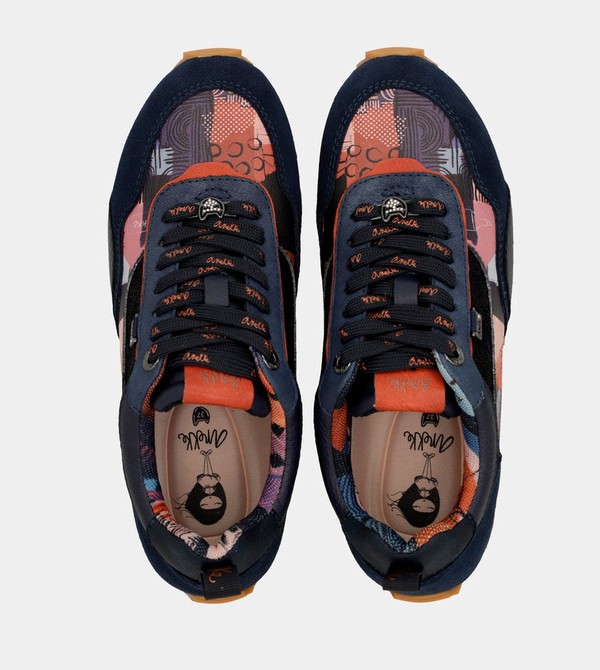 Anekke Navy Blue Palette Patterned Sports Obuv | 138947SVB
