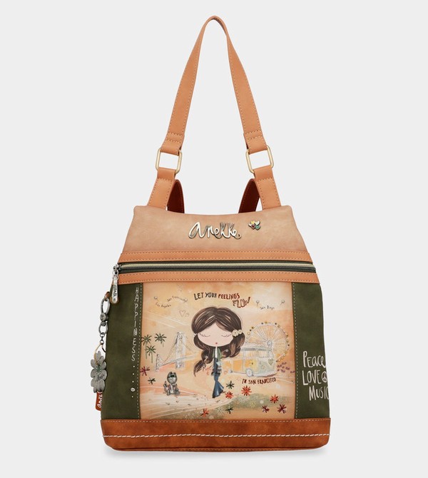 Anekke Peace & Love Camel Anti-theft Taška Cez Rameno | 876954NDR