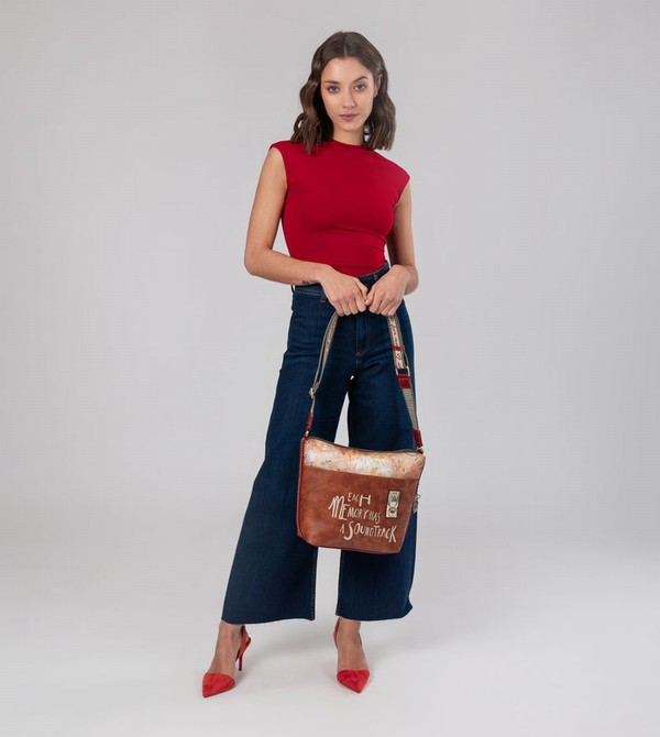 Anekke Peace & Love Camel Large Crossbody Kabelka | 620783PLY