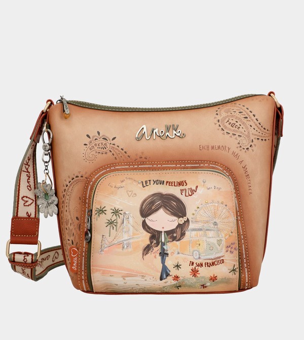 Anekke Peace & Love Camel Large Crossbody Kabelka | 620783PLY