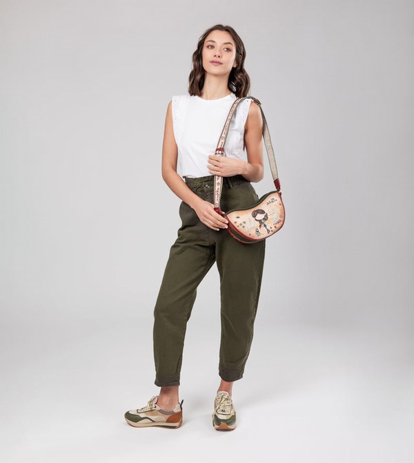 Anekke Peace & Love Camel Oval Crossbody Kabelka | 196345KPB
