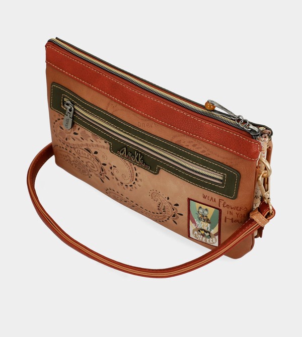 Anekke Peace & Love Camel Print Crossbody Kabelka | 568293UJM