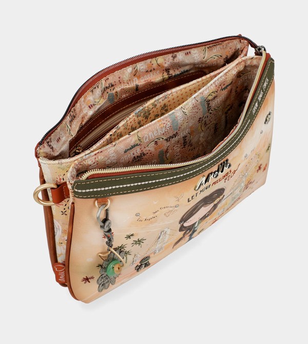 Anekke Peace & Love Camel Print Crossbody Kabelka | 568293UJM