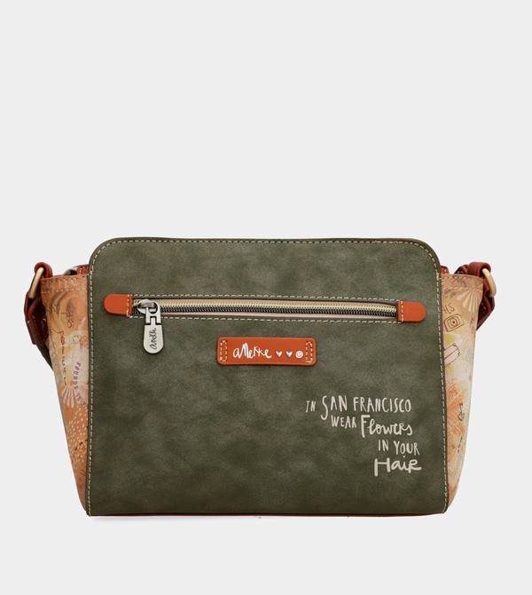 Anekke Peace & Love Camel Rectangular Crossbody Kabelka | 509163SYI
