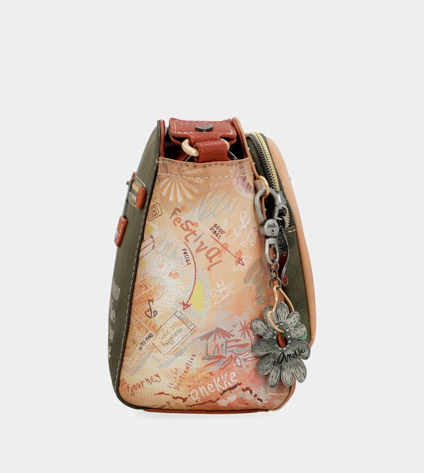 Anekke Peace & Love Camel Rectangular Crossbody Kabelka | 509163SYI